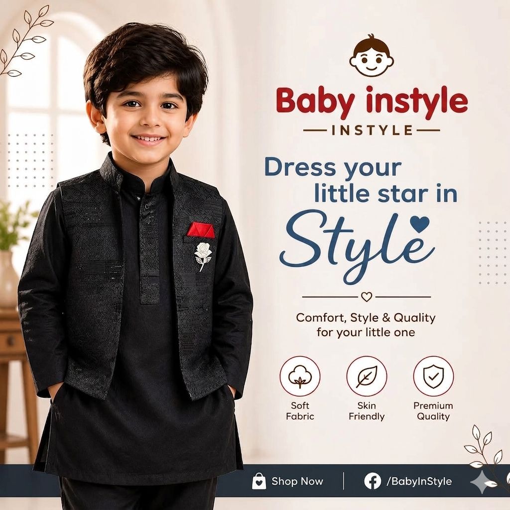 BABY PREMIUM PANJABI SET BLACK