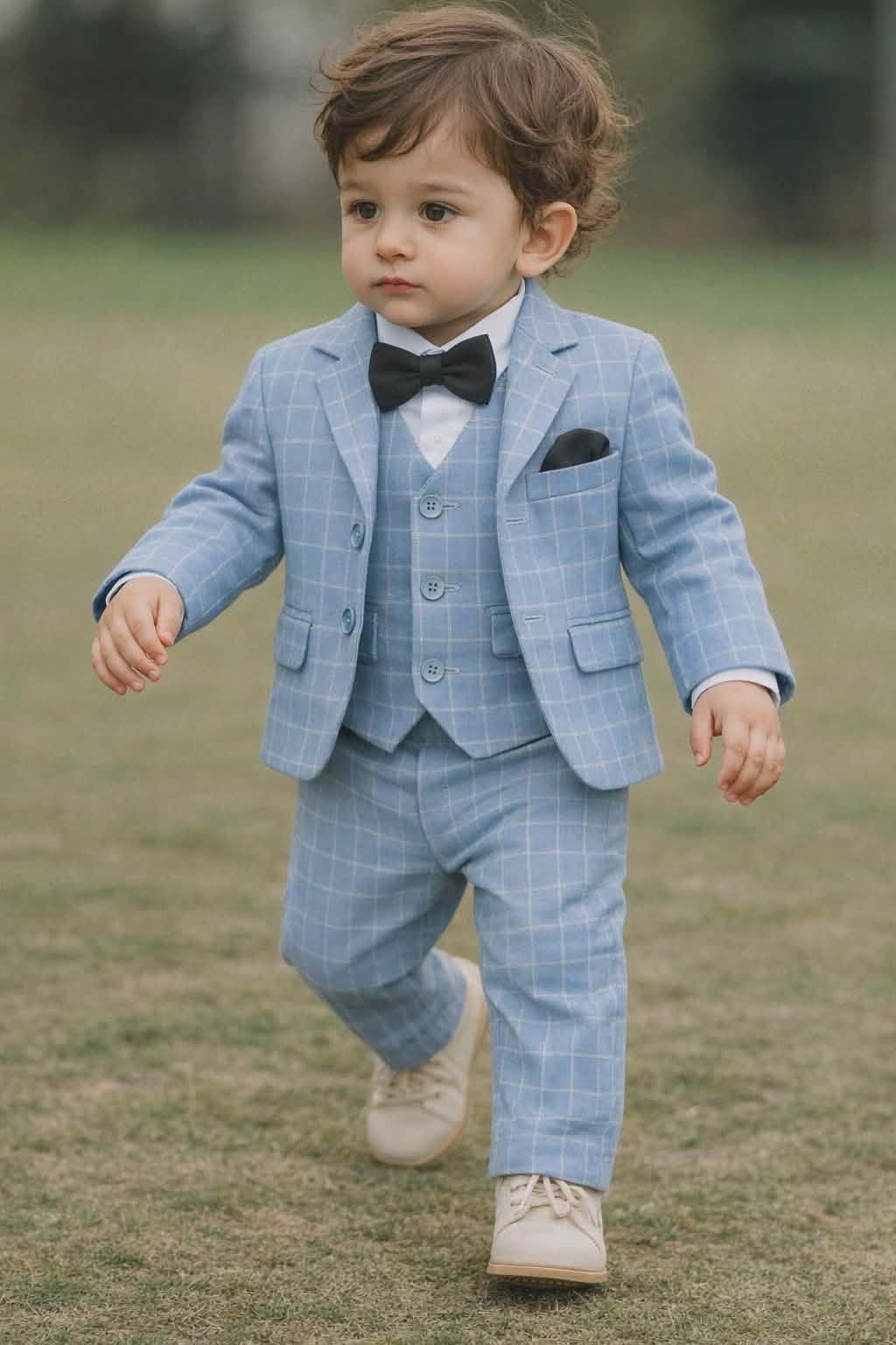Baby Exclusive Blazer Suite Sky Check